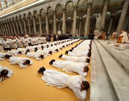 Worshipers prostrated while praying